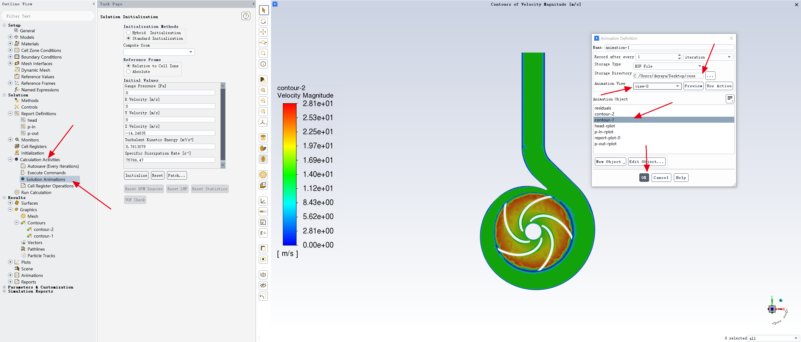 如何利用Fluent监测动态云图及动画